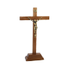 CRUCIFIJO MADERA CON BASE CRISTO METAL 18X30cm