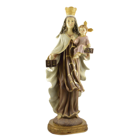 VIRGEN DEL CARMEN BASE DORADO RESINA 60cm