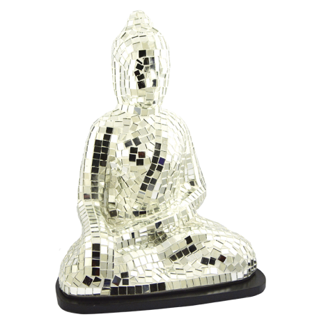 BUDA LAMPARA MOSAICO BLANCO PLATA 25X18X30 REF13337054