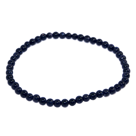 PIEDRA ORO AZUL 4mm BOLA PULSERA