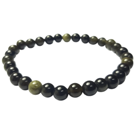 OBSIDIANA DORADA 4mm BOLA PULSERA