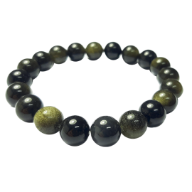 OBSIDIANA DORADA 10mm BOLA PULSERA