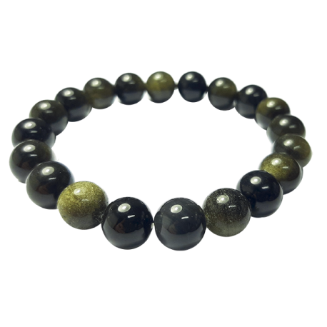OBSIDIANA DORADA 10mm BOLA PULSERA