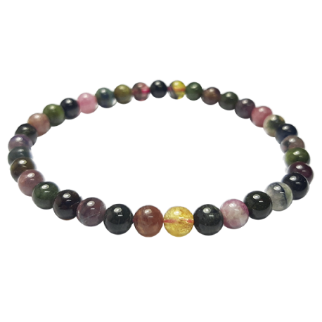 TURMALINA MULTICOLOR 6mm BOLA PULSERA