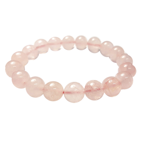 CUARZO ROSA 10mm BOLA PULSERA