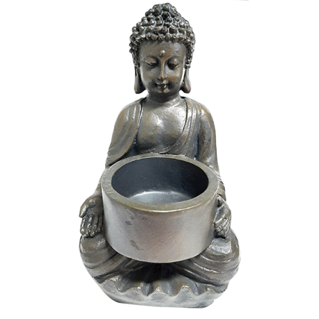 BUDA IMAGEN MARRON PORTA VELA 14CM APROX 8923300