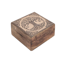 ARBOL DE LA VIDA CAJA CUADRADA MADERA 10X10cm 22724