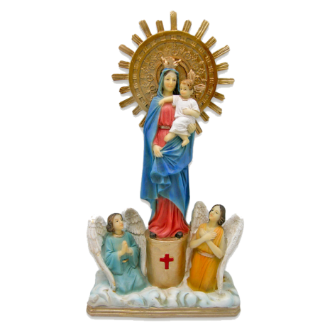 VIRGEN DEL PILAR 30CM DOS ANGELITOS 0203647