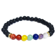 PULSERA CHAKRAS LAVA BOLA 6mm