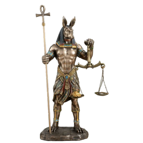 ANUBIS SOSTENIENDO BASCULA 14,50x10,50x27CM REF 33933