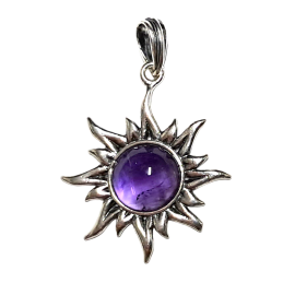 AMATISTA COLGANTE SOL PLATA 2,5CM APROX