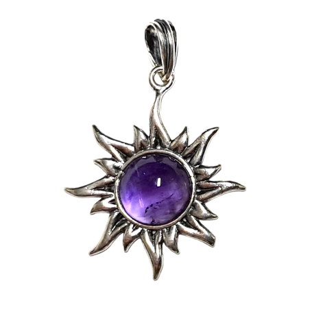 AMATISTA COLGANTE SOL PLATA 2,5CM APROX