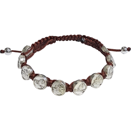 PULSERA CORDON ESCAPULARIO MEDALLA MARRON REF 13043434 