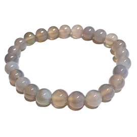 AGATA GRIS 8mm BOLA PULSERA