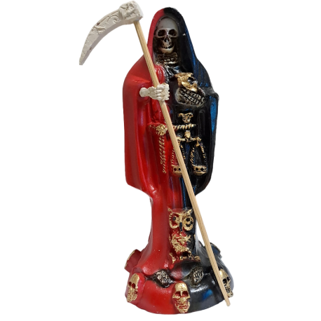 SANTA MUERTE ROJO NEGRO 25cm APROX