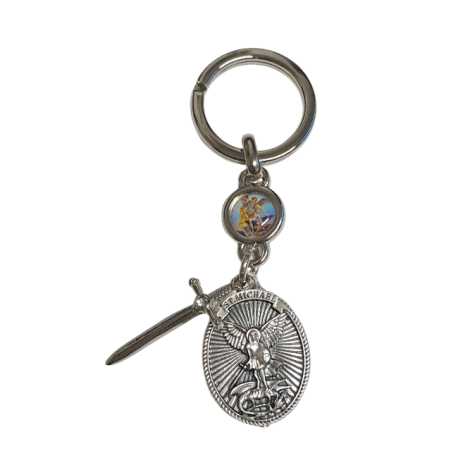 LLAVERO METAL MIIGUEL ARCANGEL MEDALLA Y ESPADA 7CM APROX 06010223 LLAVERO METAL MIIGUEL ARCANGEL MEDALLA Y ESPADA 7CM APROX 06010223