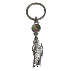 LLAVERO METAL SAN JUDAS FIGURA Y MEDALLA 7CM APROX 06010148
