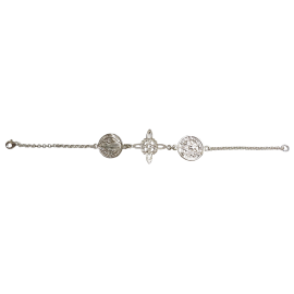 TRIPLE PROTECCION BENITO-NUDO BRUJAS-TETRAGRAMATON PULSERA PLATA