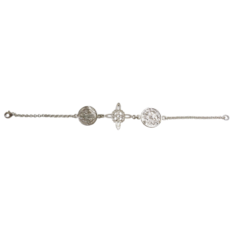 TRIPLE PROTECCION BENITO-NUDO BRUJAS-TETRAGRAMATON PULSERA PLATA TRIPLE PROTECCION BENITO-NUDO BRUJAS-TETRAGRAMATON PULSERA PLATA