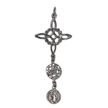 COLGANTE NUDO BRUJAS TETRAGRAMATON SAN BENITO TRIPLE PROTECCION 4,5CM APROX COLGANTE NUDO BRUJAS TETRAGRAMATON SAN BENITO TRIPLE PROTECCION 4,5CM APROX