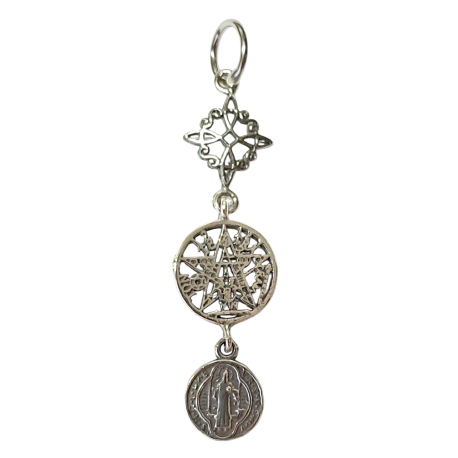 COLGANTE NUDO BRUJAS TETRAGRAMATON SAN BENITO TRIPLE PROTECCION 4CM APROX COLGANTE NUDO BRUJAS TETRAGRAMATON SAN BENITO TRIPLE PROTECCION 4CM APROX