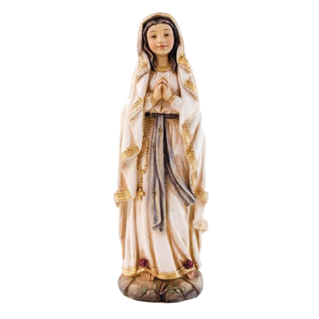 VIRGEN LOURDES BASE MARRON 13CM 0019411