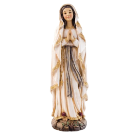 VIRGEN LOURDES BASE MARRON 20CM 0019412