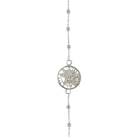 PULSERA PLATA TETRAGRAMATON BOLA