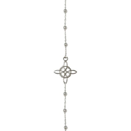 PULSERA PLATA NUDO DE BRUJAS BOLA