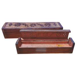 INCENSARIO CAJA MADERA TALLADA 26X6X5CM APROX 9434019