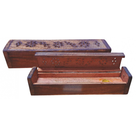 INCENSARIO CAJA MADERA TALLADA 26X6X5CM APROX 9434019 INCENSARIO CAJA MADERA TALLADA 26X6X5CM APROX 9434019