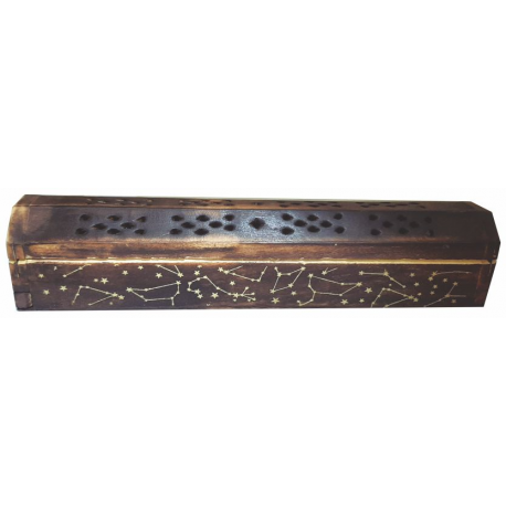INCENSARIO CAJA MADERA TALLADA CONSTELACIONES 36X6X7 CM APROX 10588057