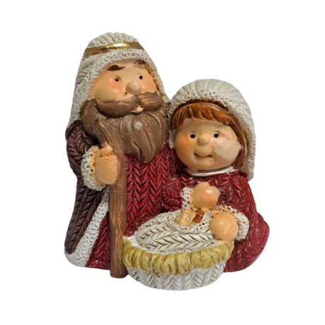 NACIMIENTO MINI 4,5CM TONOS ROJOS SAN JOSE ---10023273