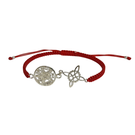 PULSERA HILO ROJO NUDO BRUJA TETRAGRAMATON PLATA PULSERA HILO ROJO NUDO BRUJA TETRAGRAMATON PLATA