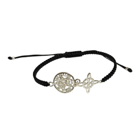 PULSERA HILO NEGRO NUDO BRUJA TETRAGRAMATON PLATA PULSERA HILO NEGRO NUDO BRUJA TETRAGRAMATON PLATA