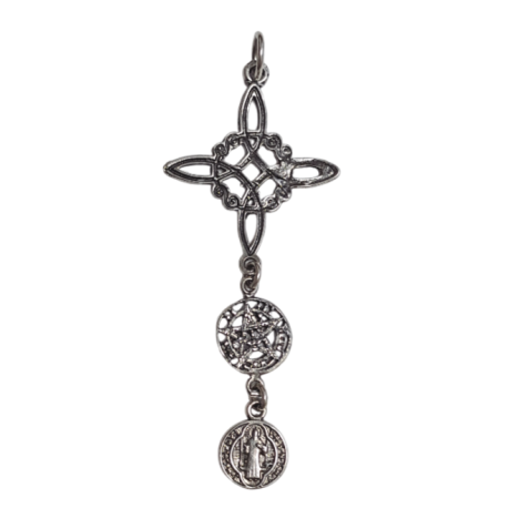 COLGANTE NUDO BRUJAS TETRAGRAMATON SAN BENITO TRIPLE PROTECCION 7CM APROX