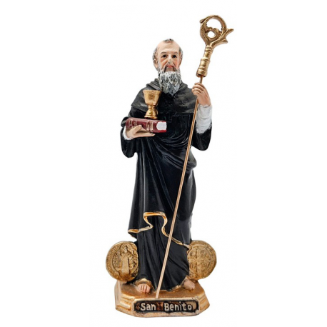 BENITO 13CM BASE MEDALLA BASTON LIBRO Y CALIZ 02030889