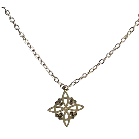 COLGANTE CON CADENA ACERO NUDO DE BRUJA 1,2CM