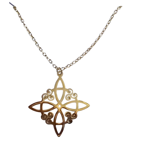 COLGANTE CON CADENA ACERO NUDO DE BRUJA 2,5CM