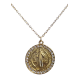 COLGANTE CON CADENA ACERO MEDALLA BENITO REDONDA CIRCONEO 2CM