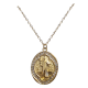 COLGANTE CON CADENA ACERO MEDALLA BENITO OVALADA CIRCONEO 2CM