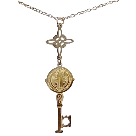 COLGANTE CON CADENA ACERO NUDO DE BRUJA LLAVE BENITO 2,5CM