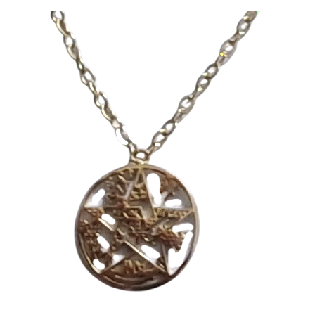 COLGANTE CON CADENA ACERO TETRAGRAMATON 1,2CM