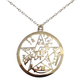 COLGANTE CON CADENA ACERO TETRAGRAMATON 3CM