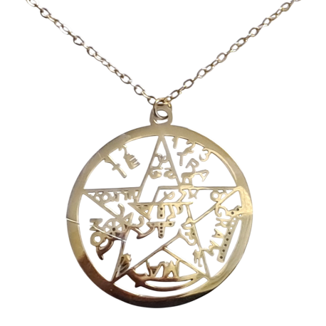 COLGANTE CON CADENA ACERO TETRAGRAMATON 3CM