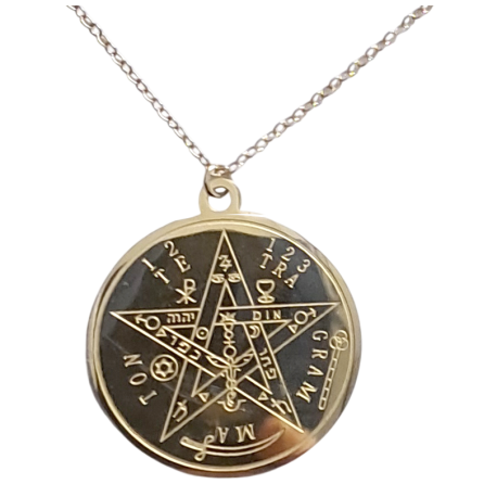 COLGANTE CON CADENA ACERO TETRAGRAMATON MACIZO 3CM