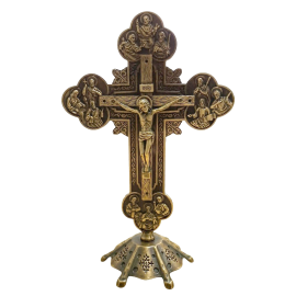 CRUZ METAL APOSTOLES CON BASE 20X13CM 04020218