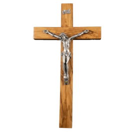 CRUCIFIJO MADERA OLIVO CON CRISTO METAL 20X11CM 04019104