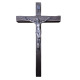 CRUCIFIJO MADERA OSCURA TALLADA CON CRISTO METAL 25X15cm 04010231