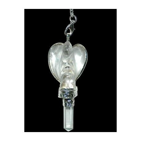 PENDULO ANGEL CUARZO CRISTAL 6cm NO-14